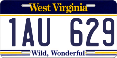 WV license plate 1AU629