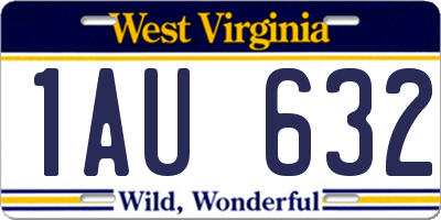 WV license plate 1AU632