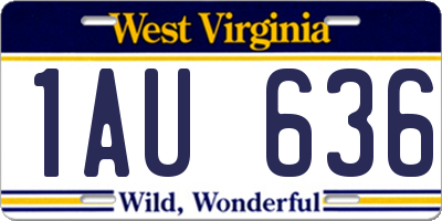 WV license plate 1AU636