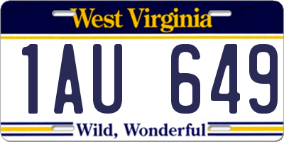 WV license plate 1AU649
