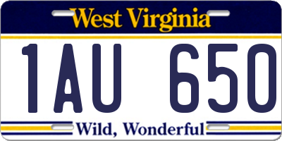 WV license plate 1AU650