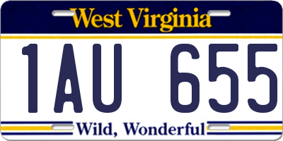 WV license plate 1AU655