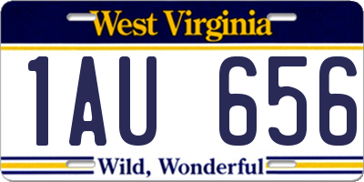WV license plate 1AU656