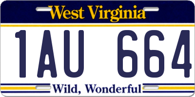 WV license plate 1AU664