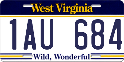 WV license plate 1AU684