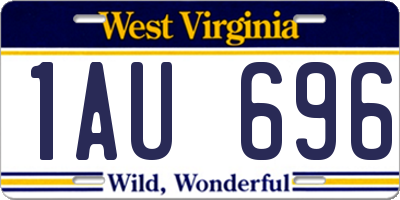 WV license plate 1AU696