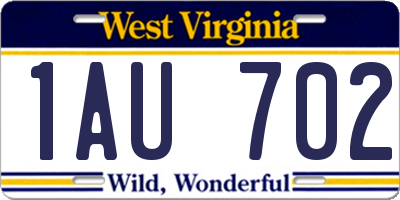 WV license plate 1AU702