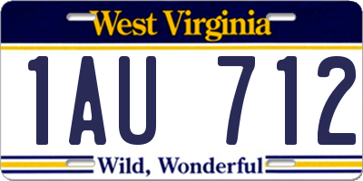 WV license plate 1AU712