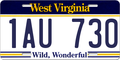 WV license plate 1AU730