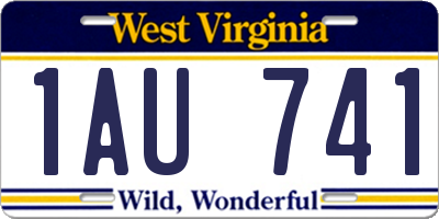 WV license plate 1AU741