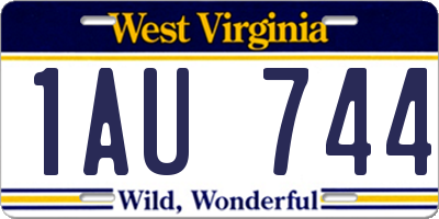 WV license plate 1AU744