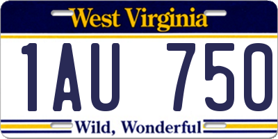 WV license plate 1AU750