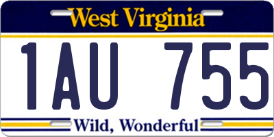 WV license plate 1AU755