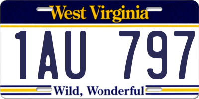 WV license plate 1AU797
