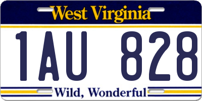 WV license plate 1AU828