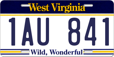 WV license plate 1AU841