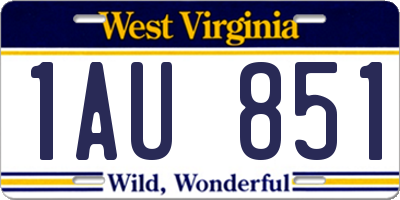 WV license plate 1AU851