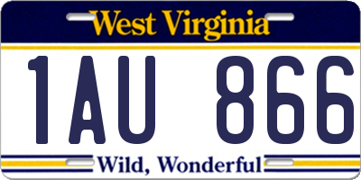 WV license plate 1AU866