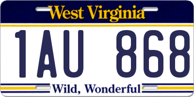 WV license plate 1AU868