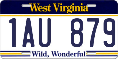 WV license plate 1AU879