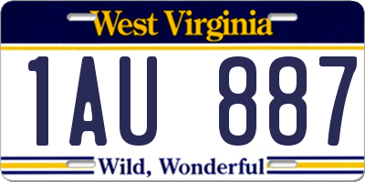 WV license plate 1AU887