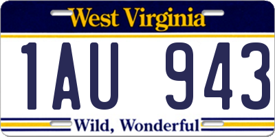 WV license plate 1AU943