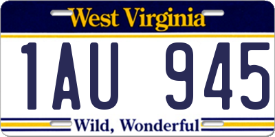WV license plate 1AU945