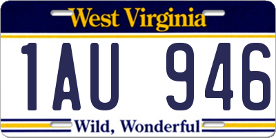 WV license plate 1AU946