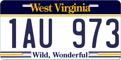 WV license plate 1AU973
