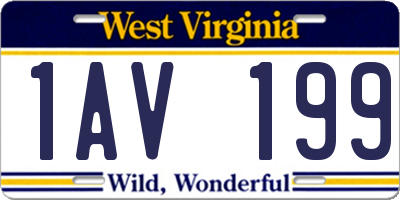 WV license plate 1AV199