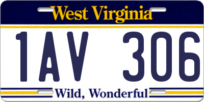 WV license plate 1AV306