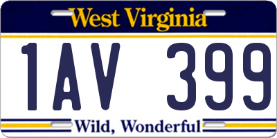 WV license plate 1AV399