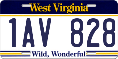 WV license plate 1AV828
