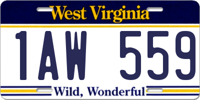 WV license plate 1AW559