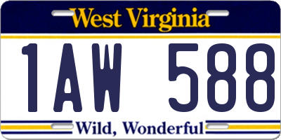 WV license plate 1AW588