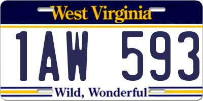 WV license plate 1AW593
