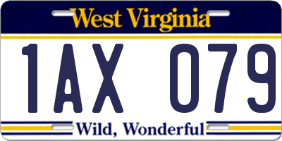 WV license plate 1AX079