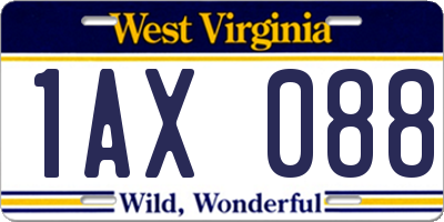 WV license plate 1AX088
