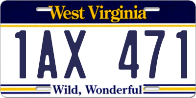 WV license plate 1AX471