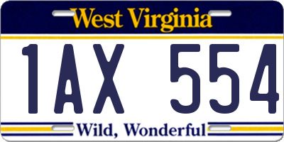 WV license plate 1AX554