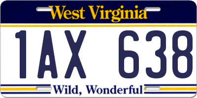 WV license plate 1AX638