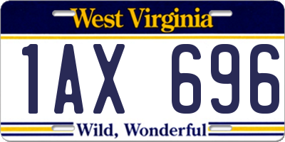 WV license plate 1AX696
