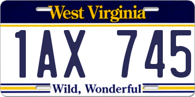 WV license plate 1AX745