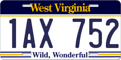 WV license plate 1AX752