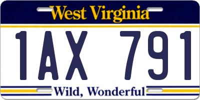 WV license plate 1AX791