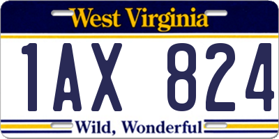 WV license plate 1AX824
