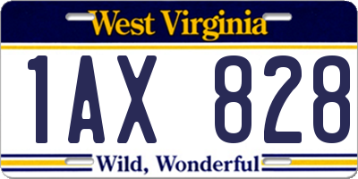 WV license plate 1AX828