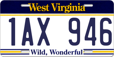WV license plate 1AX946