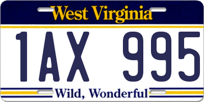WV license plate 1AX995
