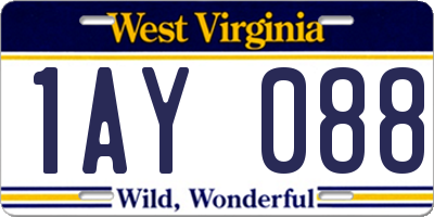 WV license plate 1AY088